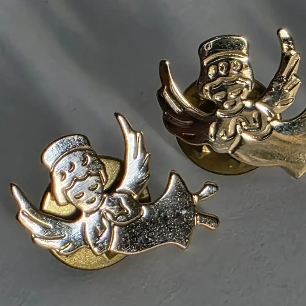 Vintage Gold Tone Angel Lapel Pins Lot of 3 Guardian Angel Tie Tack Brooch